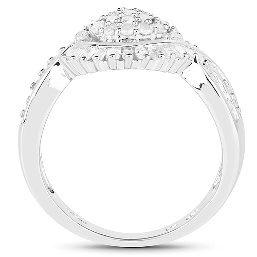 0.61 Carat Genuine White Diamond .925 Sterling Silver Ring