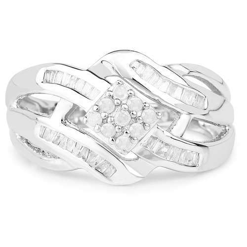 0.62 Carat Genuine White Diamond .925 Sterling Silver Ring