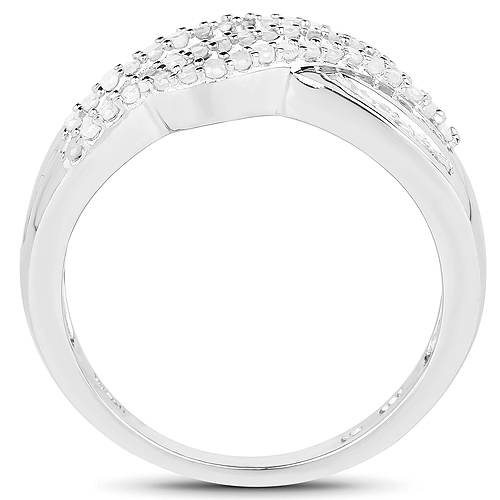 0.64 Carat Genuine White Diamond .925 Sterling Silver Ring