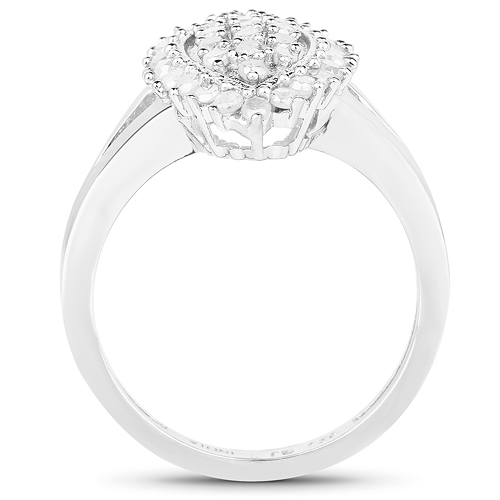 0.62 Carat Genuine White Diamond .925 Sterling Silver Ring