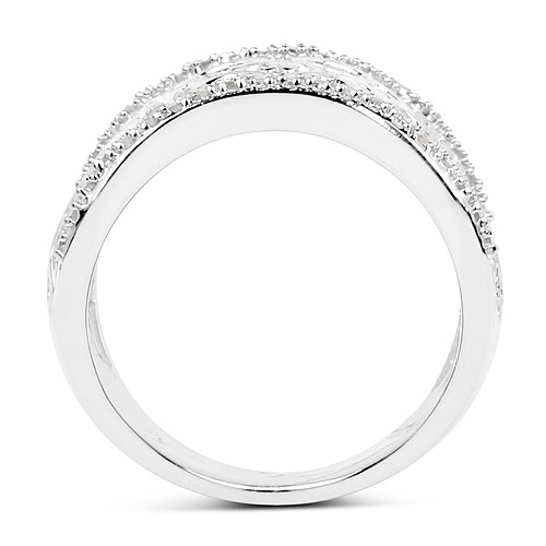 0.25 Carat Genuine White Diamond .925 Sterling Silver Ring
