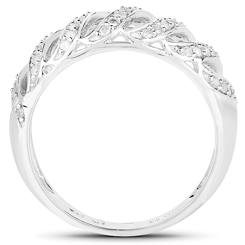0.27 Carat Genuine White Diamond .925 Sterling Silver Ring