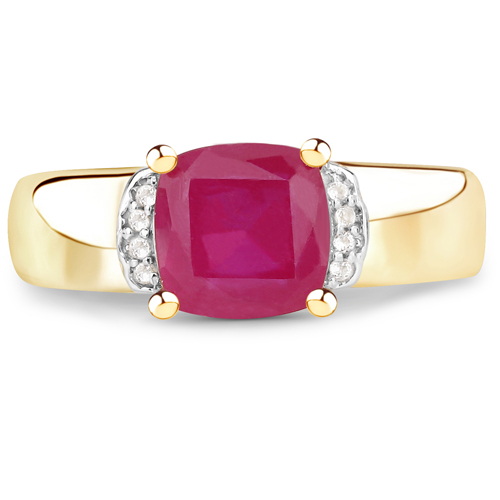 3.44 Carat Glass Filled Ruby and White Topaz .925 Sterling Silver Ring