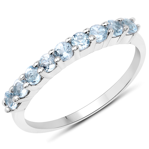 Rings-0.68 Carat Genuine Blue Topaz .925 Sterling Silver Ring