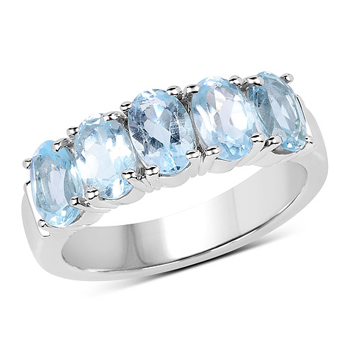 Rings-2.55 Carat Genuine  Blue Topaz .925 Sterling Silver Ring