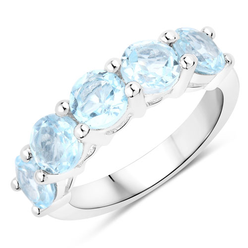 Rings-4.00 Carat Genuine Blue Topaz .925 Sterling Silver Ring