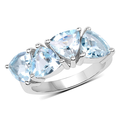 Rings-5.00 Carat Genuine  Blue Topaz .925 Sterling Silver Ring