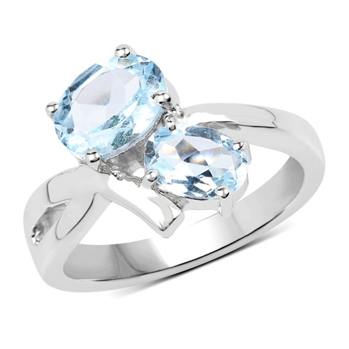 Rings-2.55 Carat Genuine  Blue Topaz .925 Sterling Silver Ring