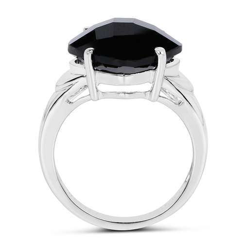 6.05 Carat Genuine Black Onyx .925 Sterling Silver Ring
