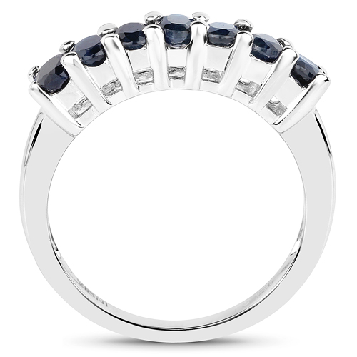 1.54 Carat Genuine Black Sapphire .925 Sterling Silver Ring