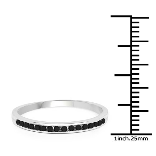 0.18 Carat Genuine Black Diamond .925 Sterling Silver Ring