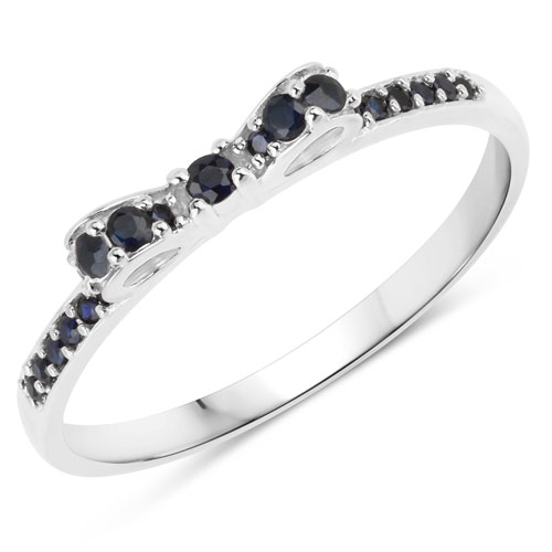 Sapphire-0.31 Carat Genuine Blue Sapphire 14K White Gold Ring