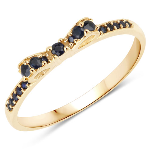 Sapphire-0.31 Carat Genuine Blue Sapphire 14K Yellow Gold Ring