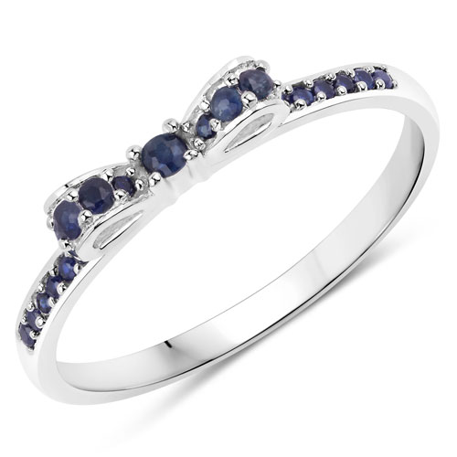 Sapphire-0.31 Carat Genuine Blue Sapphire 14K White Gold Ring