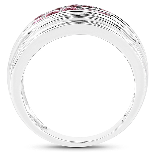1.00 Carat Genuine Pink Tourmaline .925 Sterling Silver Ring