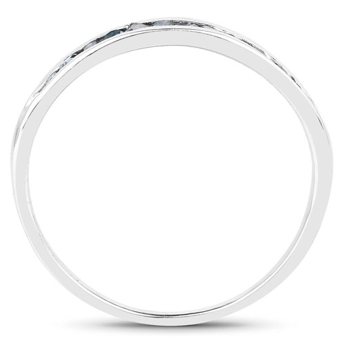 0.18 Carat Genuine Blue Diamond .925 Sterling Silver Ring