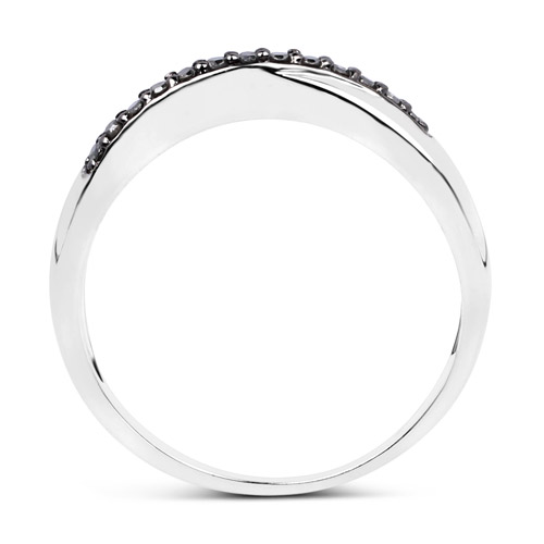 0.09 Carat Genuine Black Diamond .925 Sterling Silver Ring