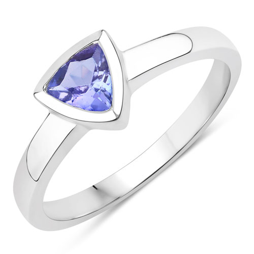 Tanzanite-0.43 Carat Genuine Tanzanite .925 Sterling Silver Ring