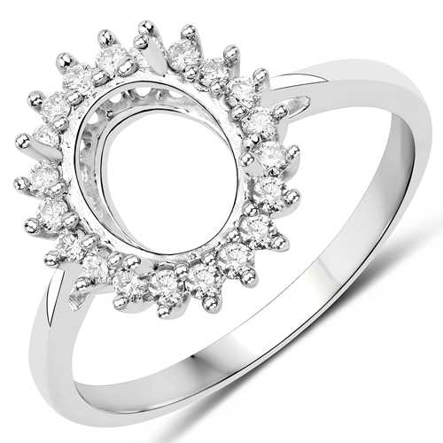 Diamond-0.22 Carat Genuine White Diamond 14K White Gold Ring