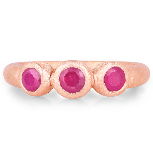 18K Rose Gold Plated 0.76 Carat Genuine Ruby .925 Sterling Silver Ring