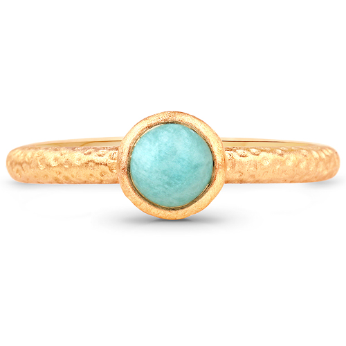 14K Yellow Gold Plated 0.51 Carat Genuine Amazonite .925 Sterling Silver Ring