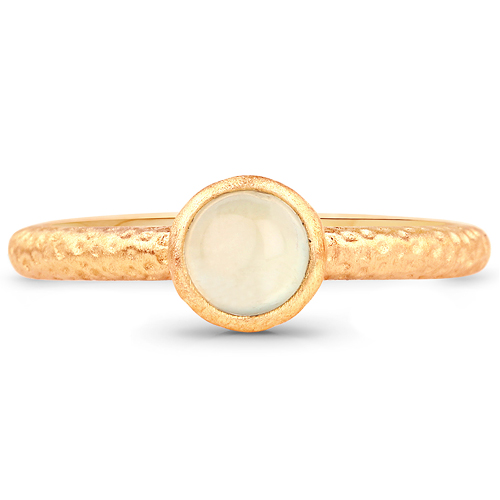 18K Yellow Gold Plated 0.57 Carat Genuine Prehnite .925 Sterling Silver Ring