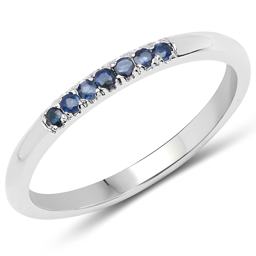 Sapphire-0.14 Carat Genuine Blue Sapphire .925 Sterling Silver Ring