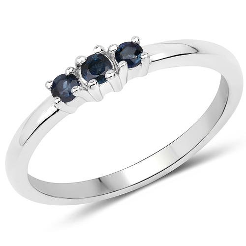 Sapphire-0.14 Carat Genuine Blue Sapphire .925 Sterling Silver Ring