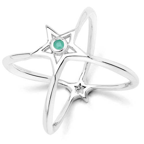 Emerald-0.03 Carat Genuine Emerald .925 Sterling Silver Ring