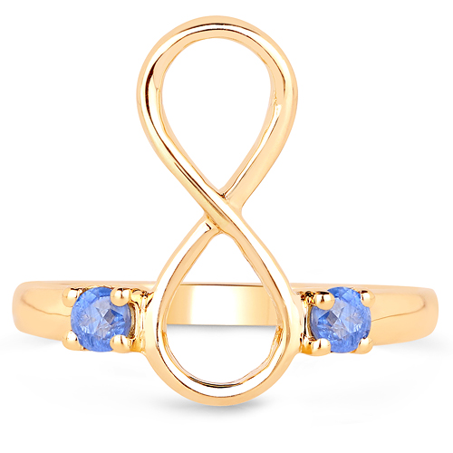 18K Yellow Gold Plated 0.28 Carat Genuine Kyanite .925 Sterling Silver Ring