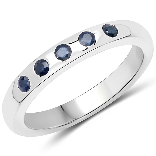 Sapphire-0.20 Carat Genuine Blue Sapphire .925 Sterling Silver Ring