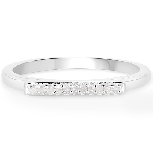 0.06 Carat Genuine White Diamond .925 Sterling Silver Ring