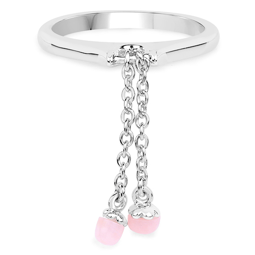 0.32 Carat Genuine Pink Opal .925 Sterling Silver Ring