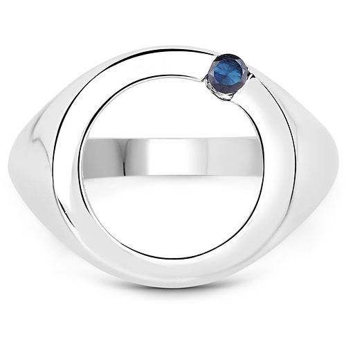 0.06 Carat Genuine Blue Sapphire .925 Sterling Silver Ring
