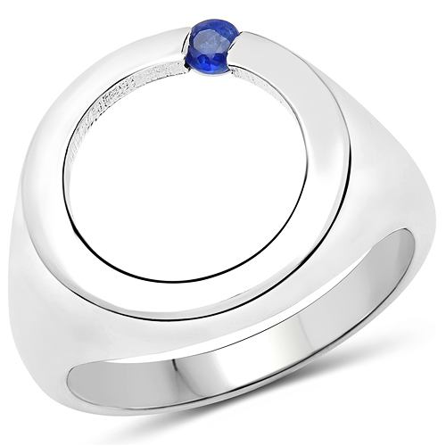 Rings-0.07 Carat Genuine Kyanite .925 Sterling Silver Ring