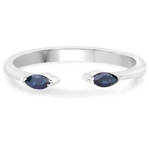 0.17 Carat Genuine Blue Sapphire .925 Sterling Silver Ring