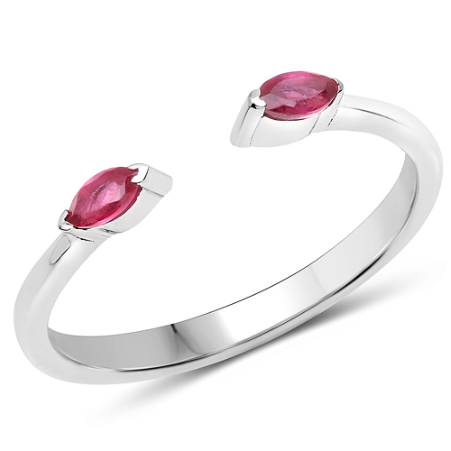 Ruby-0.18 Carat Genuine Ruby .925 Sterling Silver Ring