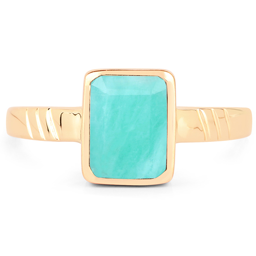 18K Yellow Gold Plated 1.60 Carat Genuine Emerald .925 Sterling Silver Ring
