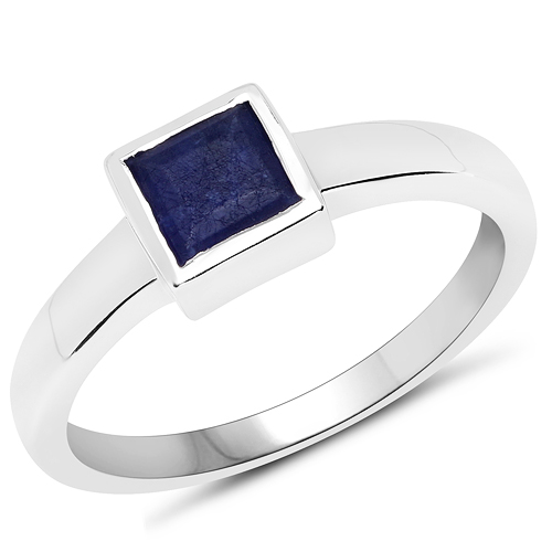 Gold ring with large hexagon Blue Aventurine gemstone - My Bendel