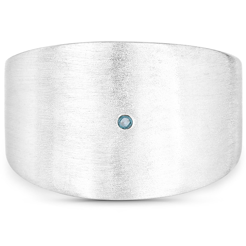 0.007 Carat Genuine Blue Diamond .925 Sterling Silver Ring