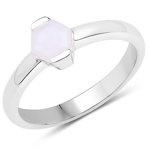 Opal-0.44 Carat Genuine Pink Opal .925 Sterling Silver Ring