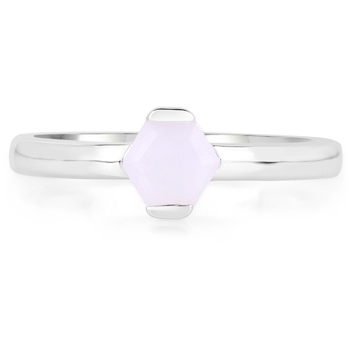 0.44 Carat Genuine Pink Opal .925 Sterling Silver Ring