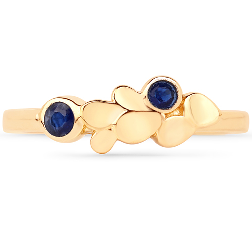 14K Yellow Gold Plated 0.12 Carat Genuine Kyanite .925 Sterling Silver Ring