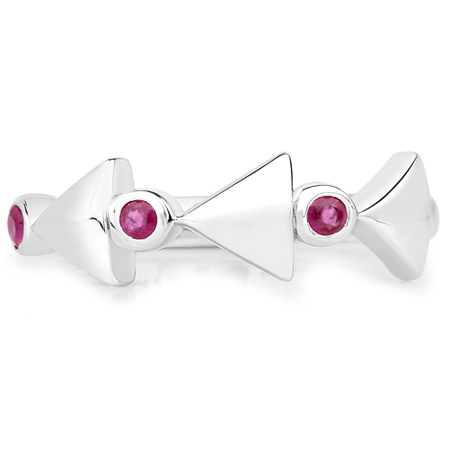 0.15 Carat Genuine Ruby .925 Sterling Silver Ring