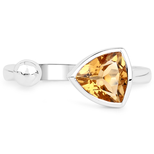 1.00 Carat Genuine Citrine .925 Sterling Silver Ring