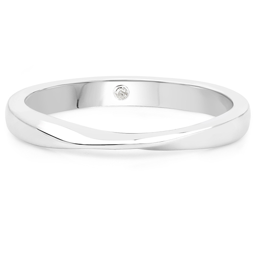0.01 Carat Genuine White Diamond .925 Sterling Silver Ring