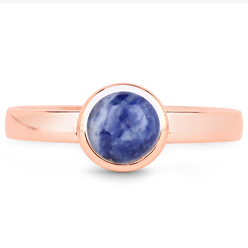 18K Rose Gold Plated 1.05 Carat Genuine Blue Aventurine .925 Sterling Silver Ring