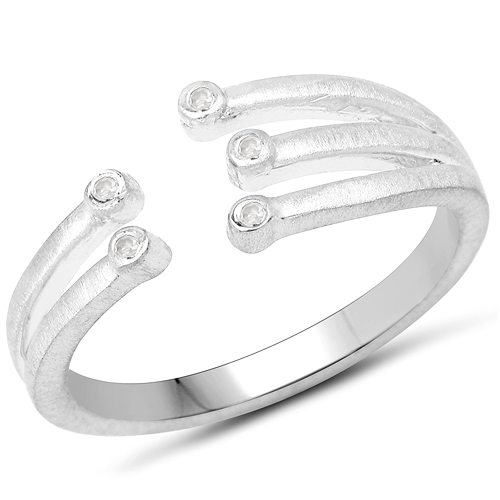 Diamond-0.03 Carat Genuine White Diamond .925 Sterling Silver Ring