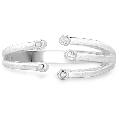 0.03 Carat Genuine White Diamond .925 Sterling Silver Ring