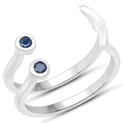 Sapphire-0.12 Carat Genuine Blue Sapphire .925 Sterling Silver Ring
